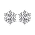 Sparkling 925 sterling silver snowflake stud earrings with clear zircon crystals - Snowflake Stud Earrings (SCE1825)