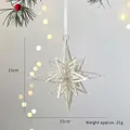 Silver glitter 3D star Christmas ornament with 15x15cm dimensions for tree decoration - Bursting Star