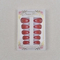 Rote Kirsch-Mandel-Nägel zum Aufkleben mit Goldakzenten und Farbverlauf, 24er-Set - Kirsch-Stil (WY-091) / 24 Stück Set