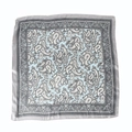 Hellblaues und graues Seiden-Halstuch mit Paisley-Muster für Damen modischer Sommerschal - Hellblau Grau Paisley (42#)