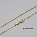Antique gold finish 925 sterling silver DIY necklace chain with lobster clasp - Antique Gold