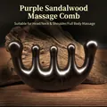 Sandalwood Massagekamm mit 5 Zähnen für Kopfhaut und Körper in dunkler Holzoptik. - Massagekamm Mit Kugelkopf Aus Lila Sandelholz