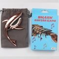Rose gold shark guitar capo for acoustic and electric guitars with velvet carry bag - Box with Velvet Bag / Rose Gold