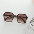 Occhiali da sole poligonali con lenti sfumate marroni e montatura geometrica elegante - Marrone