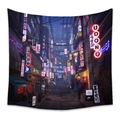 Arazzo giapponese Cyberpunk Tokyo Street con insegne al neon per decoro parete - 73X95CM (Spazzolato Transfrontaliero) / PK202143-8 (Strada di Shibuya)