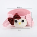 Rosafarbener geflochtener Baumwollkorb im My Melody Design mit Deckel, 22,5cm Maß - Rosa My Melody