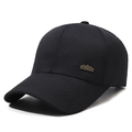 Berretto da baseball in cotone nero con emblema in metallo vintage Sports Style - Regolabile / Nero
