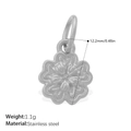 Petite silver floral flower pendant in stainless steel for necklaces and bracelets - PJ1977S 3D Flower-Silver