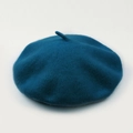 Peacock blue thick wool beret with minimalist French painter style for women - M (56-58cm) / Peacock Blue