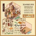 Xiankeju 3D Chinese garden scenery DIY sticker set with PET material and cardboard - Immortal Guest Residence / 3 Sheets