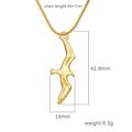 Golden seagull pendant stainless steel necklace with measurements 45+7cm and 41.8x14mm - Seagull Shape (Gold MS-522)