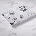 Rectangular greaseproof paper for burgers with classic black and white newspaper print - 50 Sheets/Pack / White Newspaper Print (20*15cm)