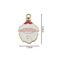 DIY Santa Claus alloy enamel charm pendant in red and white colors for jewelry making - 2369 Santa Face