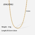 18K gold plated stainless steel oval bead chain necklace with size and weight specs - Gold Oval Bead Chain (JDN20982)