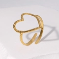 Gold Herz Gehämmert Textur Stil (JR247)