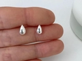 Minimalist S925 sterling silver teardrop stud earrings with high-polished mirror finish - Water Drop / Silver