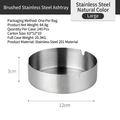 Duurzame vergulde roestvrijstalen asbak in groot formaat met 12cm diameter - 12cm / Zilver