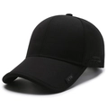 Klassische schwarze Baseballkappe mit Los Angeles Seitenstickerei und gebogenem Schirm - Verstellbar / Schwarz