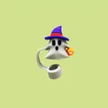 Halloween 10mm silicone straw topper featuring a cute white ghost with a purple wizard hat - 10mm Single Pack / White Ghost