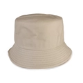 Classic beige cotton bucket hat in twill fabric with a minimalist flat top design - Khaki