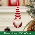 Christmas faceless gnome hanging ornament with red white striped hat and white beard - Red Type C