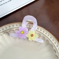 Sweet light purple daisy flower hair claw clip with pearlescent finish for girls - Light Purple Small (Purple+Yellow) - 8.2cm