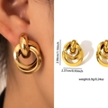 Gold Triple Nested Hoop Earrings ZJGE0732