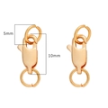 Vergoldeter 10mm Karabinerverschluss mit 5mm Ringen für DIY-Schmuckherstellung - 18K Vergoldet 5×10mm