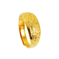Bague dorée réglable avec relief complexe de dragon et de nuage sur surface métallique - Motif Dragon (J2318)