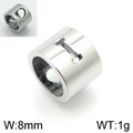 Bague argentée en acier inoxydable 8mm avec découpes géométriques en forme de I et cœur - Lettre I (KLJ1304-Z)