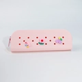 Pink DIY silicone pencil case with cute 3D cartoon charms and holes for personalization - Small / Pink