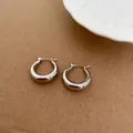 Polished silver U-shaped hoop earrings with minimalist geometric design in mirror finish - A1430 Silver Chunky U-Shape