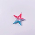 Macro detail of gradient resin starfish pendant with pearly texture and hanging ring - Large Starfish / Red Blue Gradient