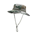 Men's digital pixel camouflage fishing hat with adjustable chin strap in forest green camo - One Size / Digital Camouflage