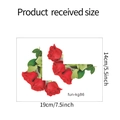Dettaglio dell'adesivo da parete con rose rosse e foglie verdi, misura 19cm x 14cm - Rosa Rossa (14 * 19 cm)