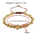 Goldenes Kronen-Perlenarmband mit Details zu Gewicht 34,2g und verstellbarer Länge - Stil B