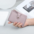 Slim mauve PU leather wallet for women with zipper pocket and multiple card slots - Purple