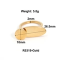 Titanium steel gold butterfly heart ring R5319 dimensions 10mm and 26.5mm size details - Geometric Disc Style (R5319-Gold)