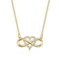 Golden heart and infinity necklace with sparkling white zircons for women - Xl-83 [gold]
