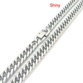 Polished silver stainless steel Cuban chain necklace with shiny finish for men and women - 9mm Rounded Edge Double Weave