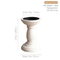 Portacandele vintage in legno bianco a colonna da 15 cm per decorazione matrimonio - Stile B - Medio (H15cm)
