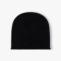 Gorro clásico de punto negro de lana elástica gruesa para el calor invernal exterior - Negro (24B092)