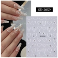 Details von 5D-geprägten Nagelaufklebern mit Perlen und Strasssteinen Modell SD-2059 - 5D Relief Strass Aufkleber 03(SD-2059)