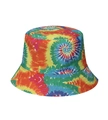 Ζωντανό πολύχρωμο καπέλο bucket tie-dye με κλασικό φαρδύ γείσο και στρογγυλή κορυφή - 58cm / Tie Dye Πολύχρωμο