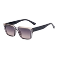 Fashion square polarized sunglasses with grey-purple gradient frame and gold metal trim - Light Grey Gradient Grey Tea