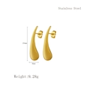 Goldene tropfenförmige Edelstahl-Ohrstecker mit polierter Spiegeloberfläche für Damen - Polierter Glatter Stil / Gold Glänzend