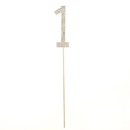 Sparkling gold number 1 cake topper with inlaid white rhinestones for birthdays - Number 1 / Gold