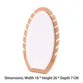 Bamboo necklace display stand with white velvet panel, 16x26cm large jewelry holder - Banana Leaf White PU Leather