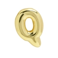 Polished 18k gold bubble letter Q charm with 3D metallic mirror finish for DIY bracelet - Gold Letter-Q