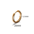 Créoles dorées en acier titane 20mm avec épaisseur 2,5mm pour hommes et femmes - 2.5*20mm Or (Seul)